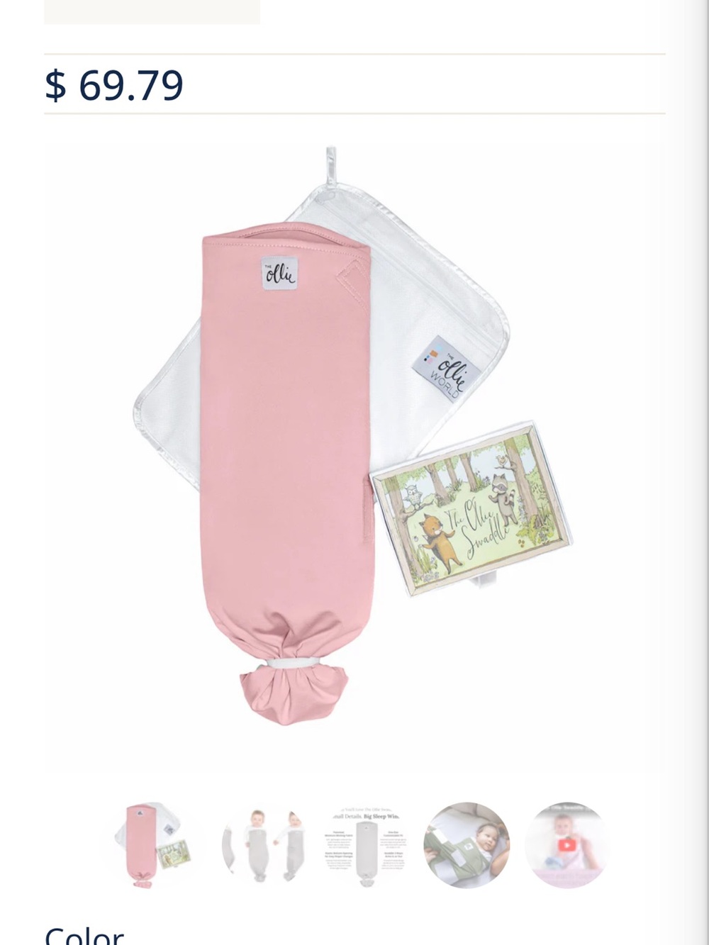 Ollie Kids Pink Tie-Bottom Sleep Sack - Soft Stretch Cotton